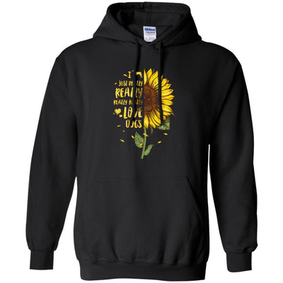 I Just Really Really Love Dogs Sunflower-T-Shirt & Tank Top-Pullover Hoodie-Black