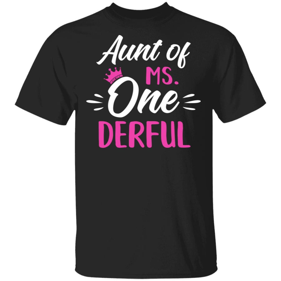 Aunt Of Ms Onederful 1st Birthday Party Costumes Gifts-T-Shirt & Hoodie-Classic T-Shirt-Black