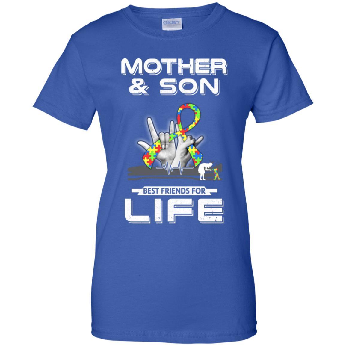 Mother And Son Best Friends For Life Autism Awareness-T-Shirt & Hoodie-Women's T-Shirt-Royal