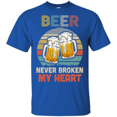 Vintage Beer Never Broke My Heart Funny Drinking-T-Shirt & Hoodie-Classic T-Shirt-Royal