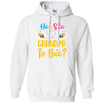 Gender Reveal Pink Blue What Will It Bee He Or She Grandpa-T-Shirt & Hoodie-Pullover Hoodie-White