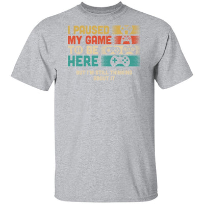 Retro I Paused My Game To Be Here Funny Video Game Love Gift-T-Shirt & Hoodie-Classic T-Shirt-Sport Grey