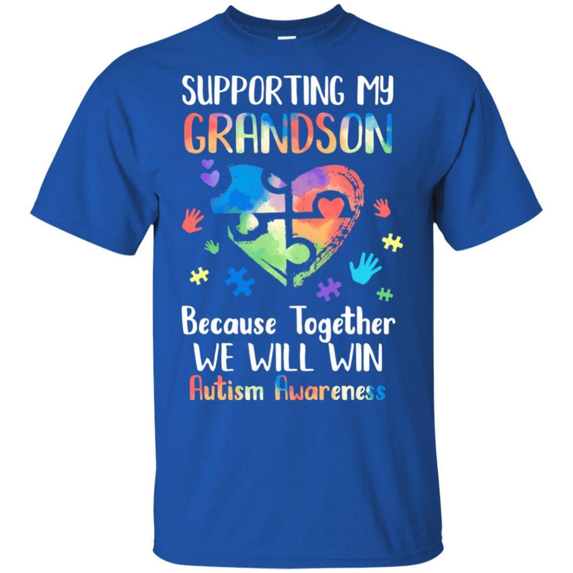 Supporting My Grandson Puzzle Autism Awareness Month-T-Shirt & Hoodie-Classic T-Shirt-Royal