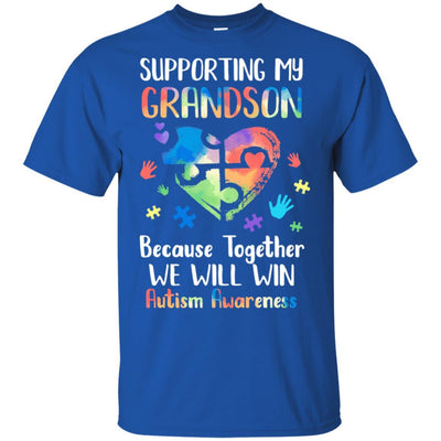 Supporting My Grandson Puzzle Autism Awareness Month-T-Shirt & Hoodie-Classic T-Shirt-Royal