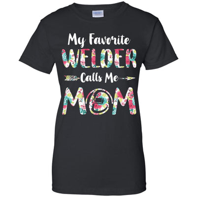 Floral My Favorite Welder Calls Me Mom Mothers Day Gift-T-Shirt & Hoodie-Women's T-Shirt-Black