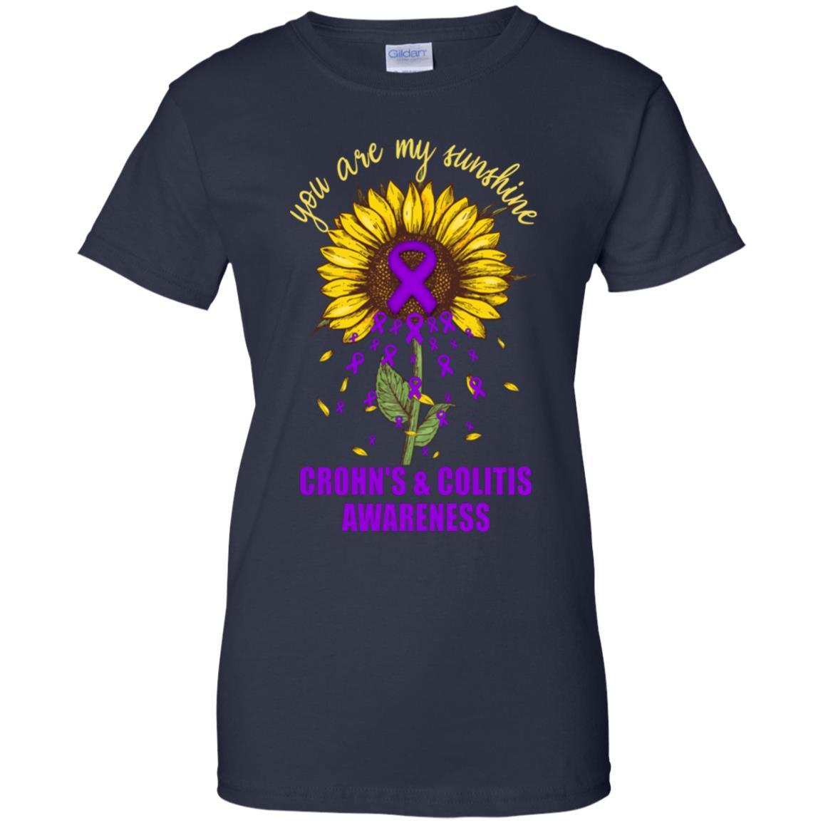 You Are My Sunshine Crohn's & Colitis Awareness-T-Shirt & Hoodie-Women's T-Shirt-Navy