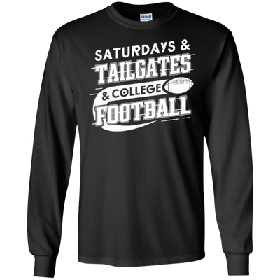SATURDAYS TAILGATES COLLEGE FOOTBALL-T-Shirt & Hoodie-Long Sleeve T-Shirt-Black