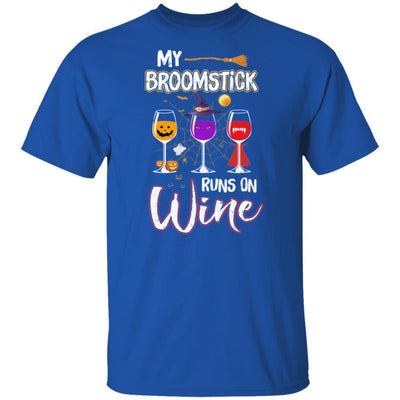 My Broomstick Runs On Wine Drinking Halloween Wine Lover-T-Shirt & Hoodie-Classic T-Shirt-Royal
