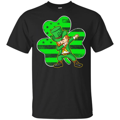 St Patricks Day Leprechaun Dabbing Dab American Flag-T-Shirt & Hoodie-Classic T-Shirt-Black