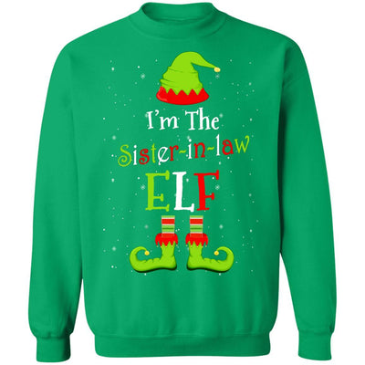 I'm The Sister-In-Law Elf Family Matching Funny Christmas Group Gift-T-Shirt & Sweatshirt-Crewneck Sweatshirt-Irish Green