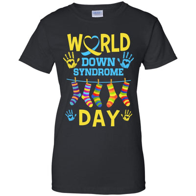 World Down Syndrome Day Gifts Dad Mom Kids Socks-T-Shirt & Hoodie-Women's T-Shirt-Black