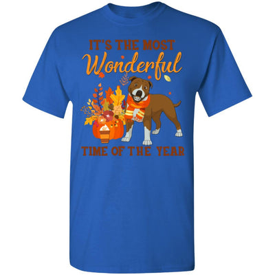 Pit Bull Autumn It's The Most Wonderful Time Of The Year-T-Shirt & Hoodie-Classic T-Shirt-Royal