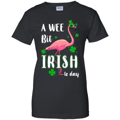 A Wee Bit Irish Today Green Flamingo St Patrick's Day-T-Shirt & Hoodie-Women's T-Shirt-Black