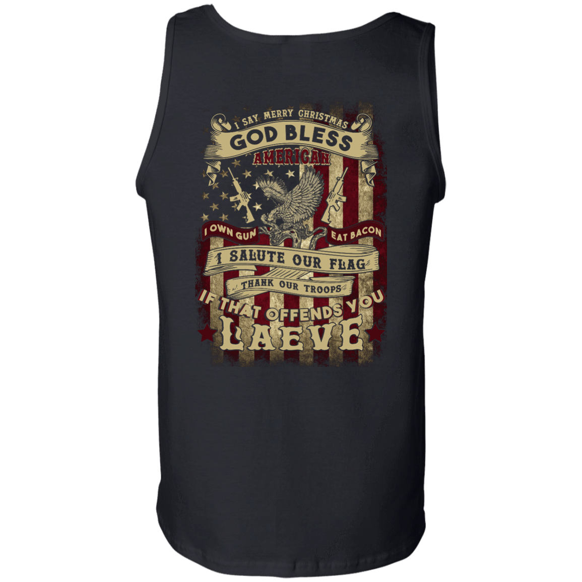 I Say Merry Christmas God Bless America Christmas-T-Shirt & Hoodie-Unisex Tank-Black