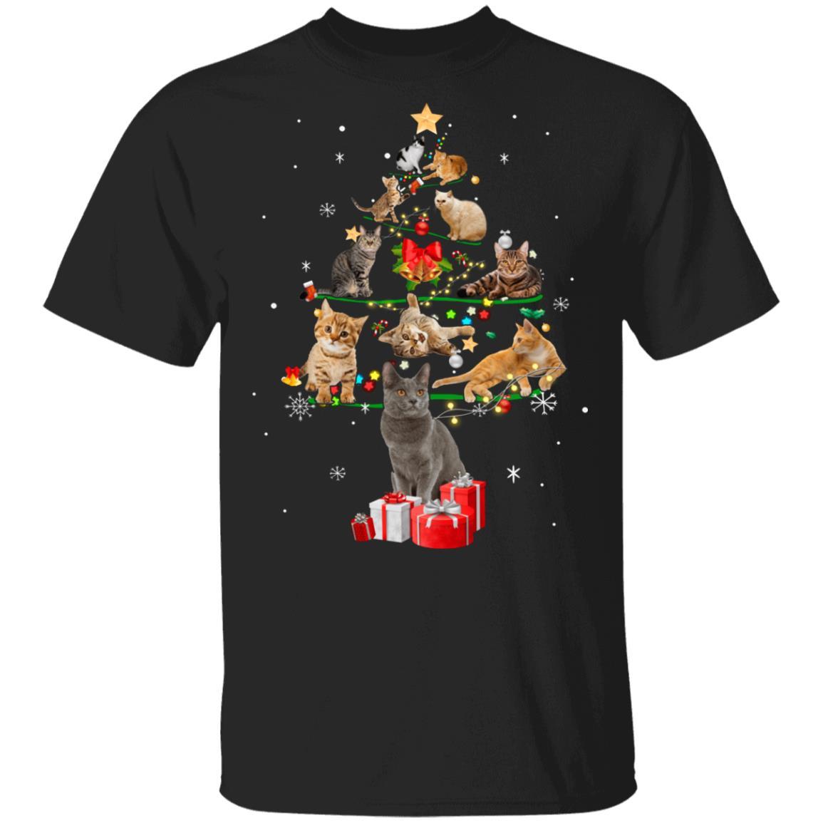 Funny Cats Christmas Tree Ornament Decor Gift-T-Shirt & Sweatshirt-Classic T-Shirt-Black
