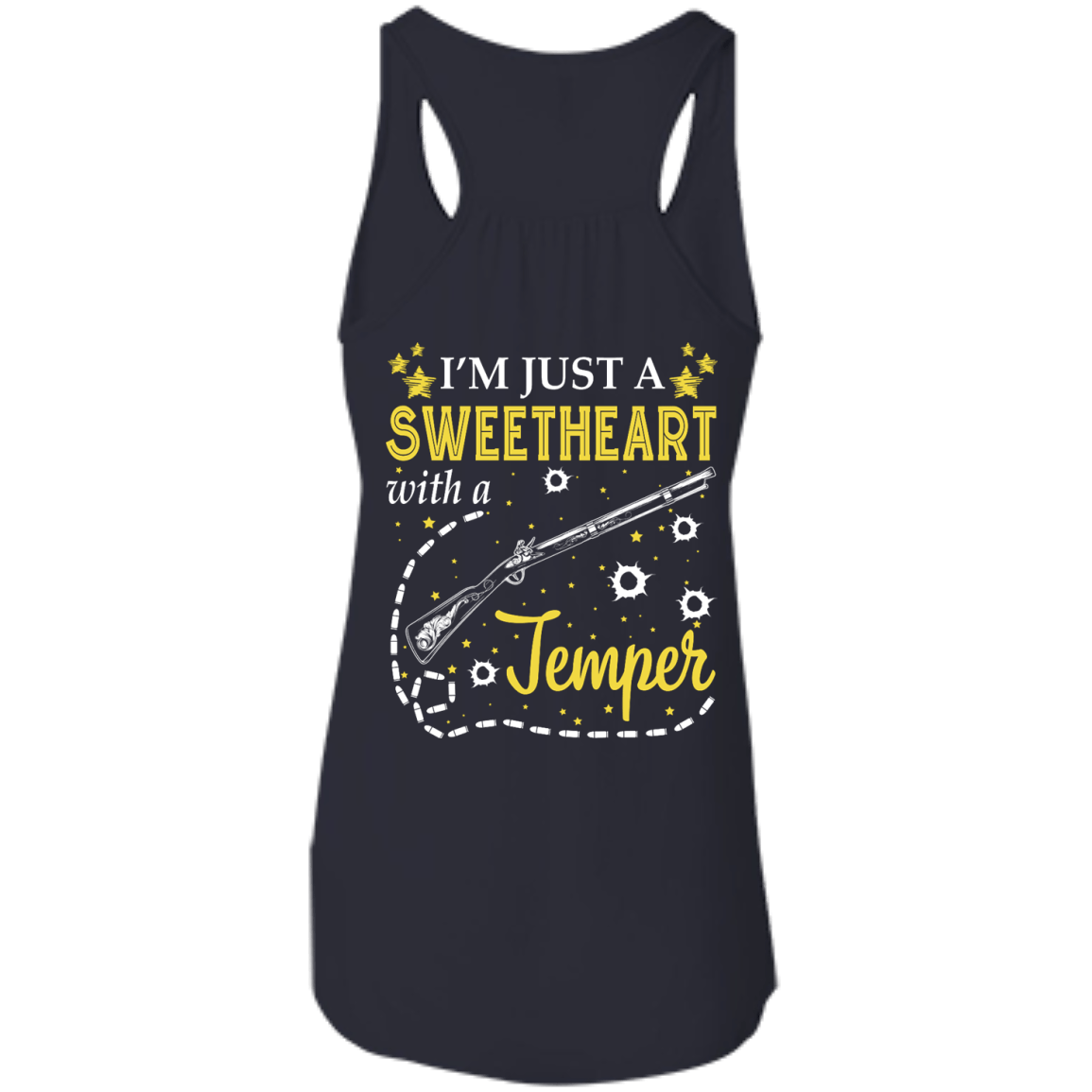 I'm Just A Sweetheart With A Temper-T-Shirt & Tank Top-Women's Flowy Racerback Tank-Midnight
