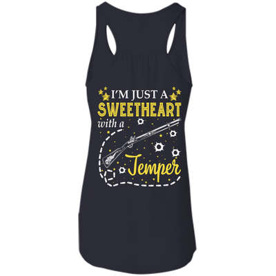 I'm Just A Sweetheart With A Temper-T-Shirt & Tank Top-Women's Flowy Racerback Tank-Midnight