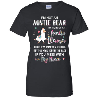 Aunt Niece Im Not Auntie Bear Im More Of Auntie Llama-T-Shirt & Hoodie-Women's T-Shirt-Black