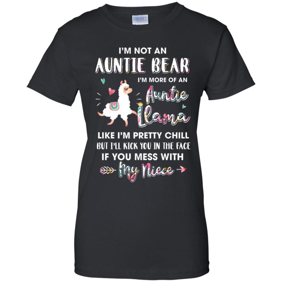 Aunt Niece Im Not Auntie Bear Im More Of Auntie Llama-T-Shirt & Hoodie-Women's T-Shirt-Black