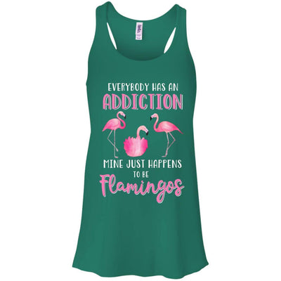 Everybody Has An Addiction Mine Just Happens To Be Flamingos-T-Shirt & Tank Top-Women's Flowy Racerback Tank-Kelly Green