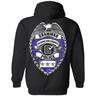 Grammar To Serve And Correct Police-T-Shirt & Hoodie-Pullover Hoodie-Black