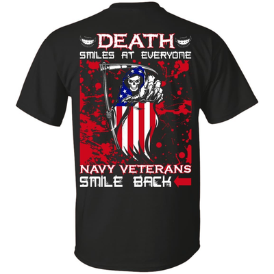 Death Smiles At Everyone Navy Veterans Smile Back-T-Shirt & Hoodie-Classic T-Shirt-Black