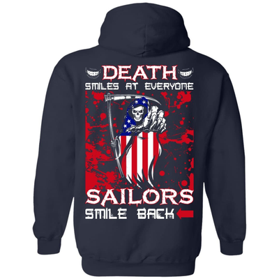 Death Smiles At Everyone Sailors Smile Back-T-Shirt & Hoodie-Pullover Hoodie-Navy