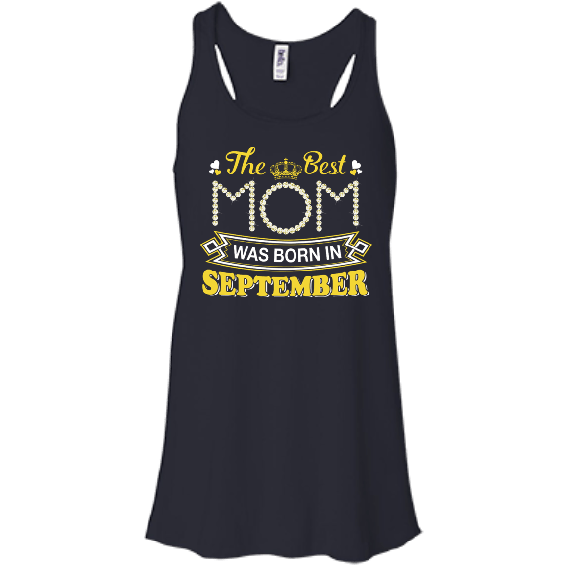 The Best Mom Was Born In September-T-Shirt & Hoodie-Women's Flowy Racerback Tank-Midnight
