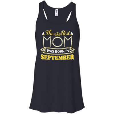 The Best Mom Was Born In September-T-Shirt & Hoodie-Women's Flowy Racerback Tank-Midnight