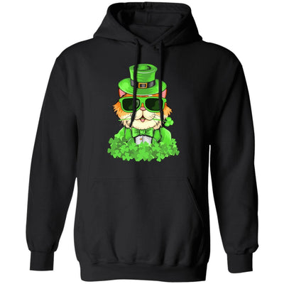 Lepurrchaun St. Patrick's Day Cat Leprechaun Paddy Day-T-Shirt & Hoodie-Pullover Hoodie-Black