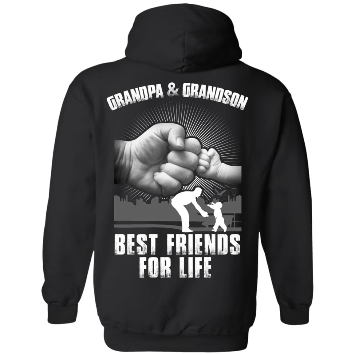 Grandpa And Grandson Best Friends For Life-T-Shirt & Hoodie-Pullover Hoodie-Black