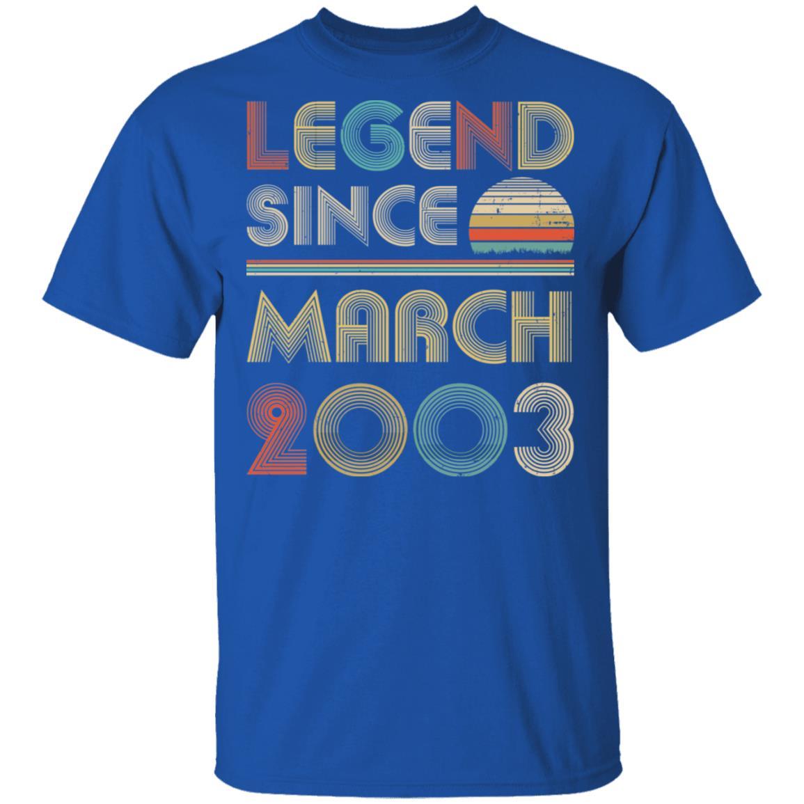 Legend Since March 2003 Vintage 18th Birthday Gifts-T-Shirt & Hoodie-Classic T-Shirt-Royal