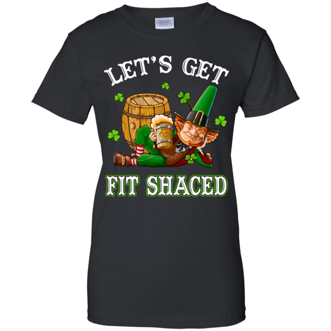 Let's Get Fit Shaced Leprechaun St Patricks Day Gift-T-Shirt & Hoodie-Women's T-Shirt-Black