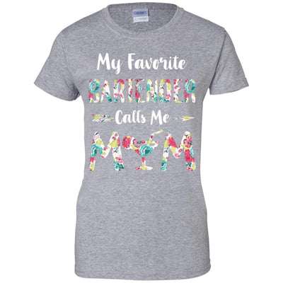Floral My Favorite Bartender Calls Me Mom Mothers Day Gift-T-Shirt & Hoodie-Women's T-Shirt-Sport Grey