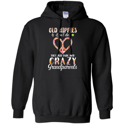 Old Hippies Don't Die They Fade Into Grandparents-T-Shirt & Hoodie-Pullover Hoodie-Black