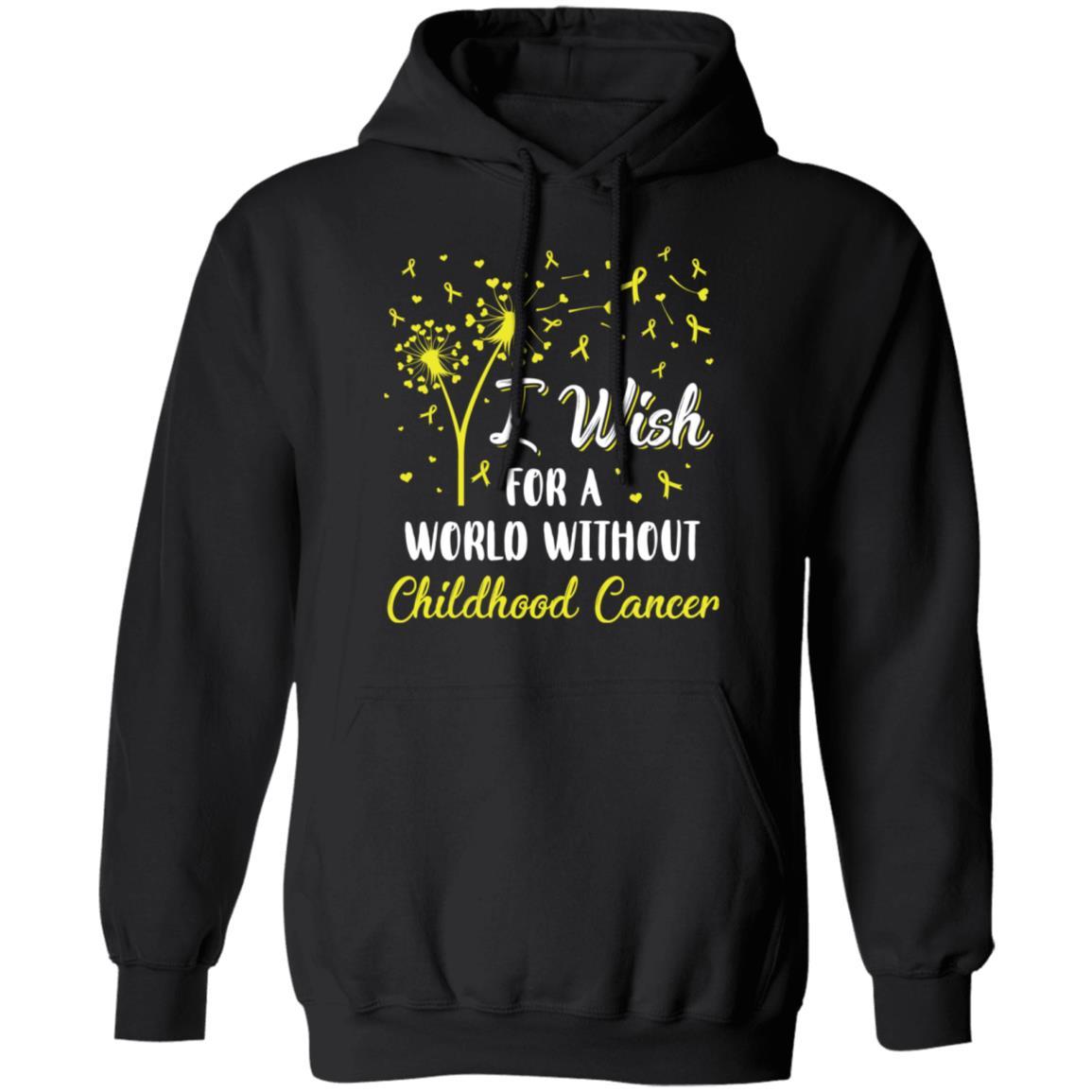 I Wish For A World Without Childhood Cancer Awareness-T-Shirt & Hoodie-Pullover Hoodie-Black