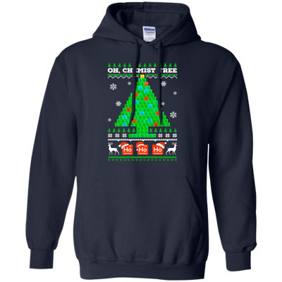 Oh Chemistry Tree Science Christmas Ugly Sweater-T-Shirt & Sweatshirt-Pullover Hoodie-Navy