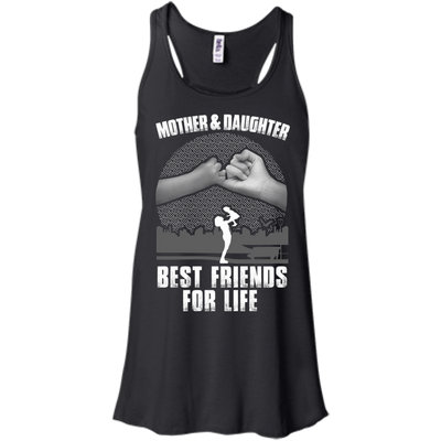 Mother and Daughter Best Friends For Life-T-Shirt & Hoodie-Women's Flowy Racerback Tank-Black