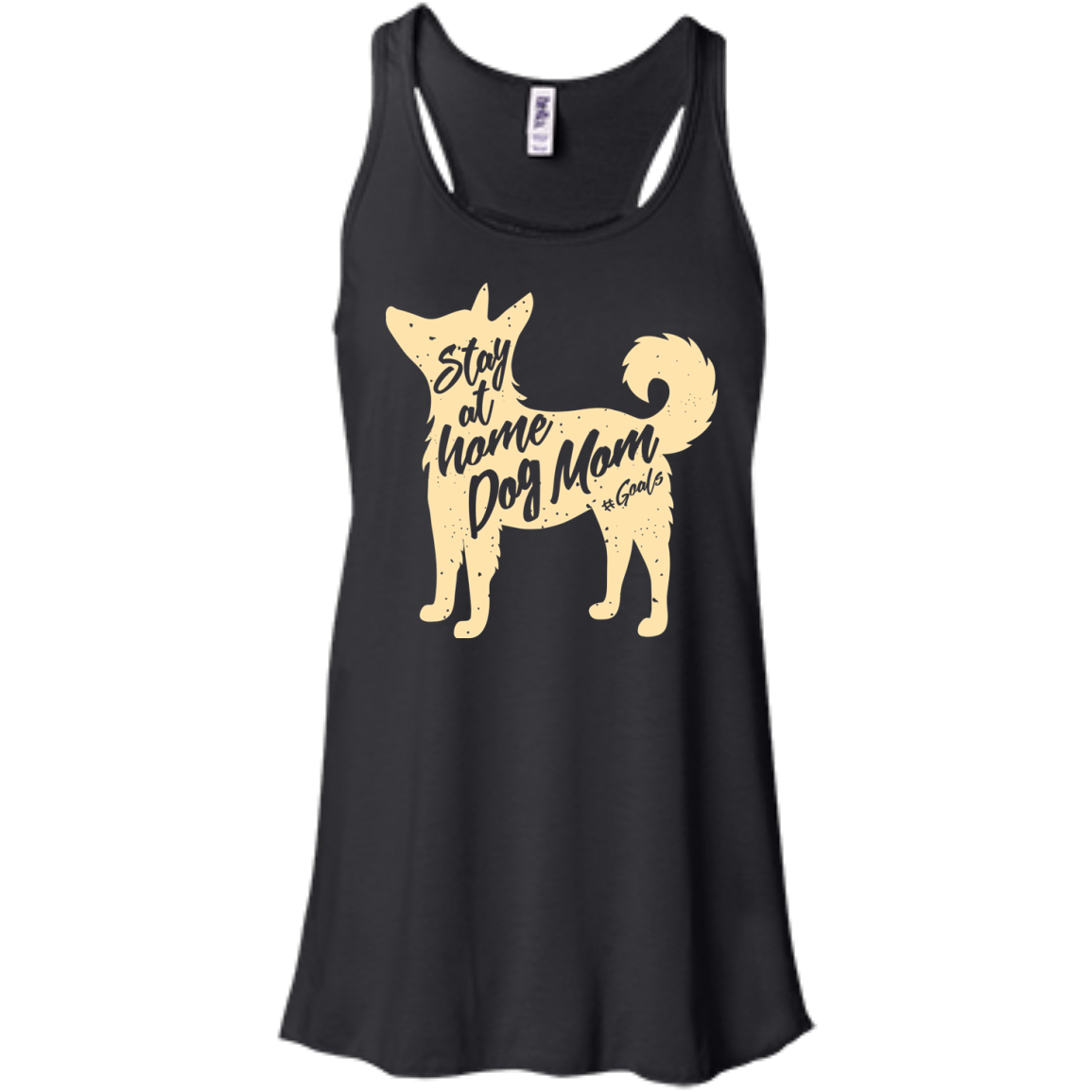 Stay At Home Dog Mom-T-Shirt & Hoodie-Women's Flowy Racerback Tank-Black