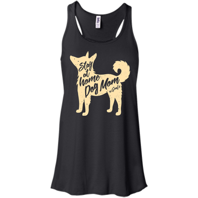 Stay At Home Dog Mom-T-Shirt & Hoodie-Women's Flowy Racerback Tank-Black