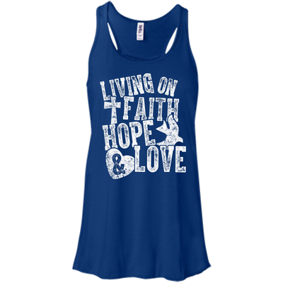 Living on Faith Hope and Love-T-Shirt & Hoodie-Women's Flowy Racerback Tank-True Royal