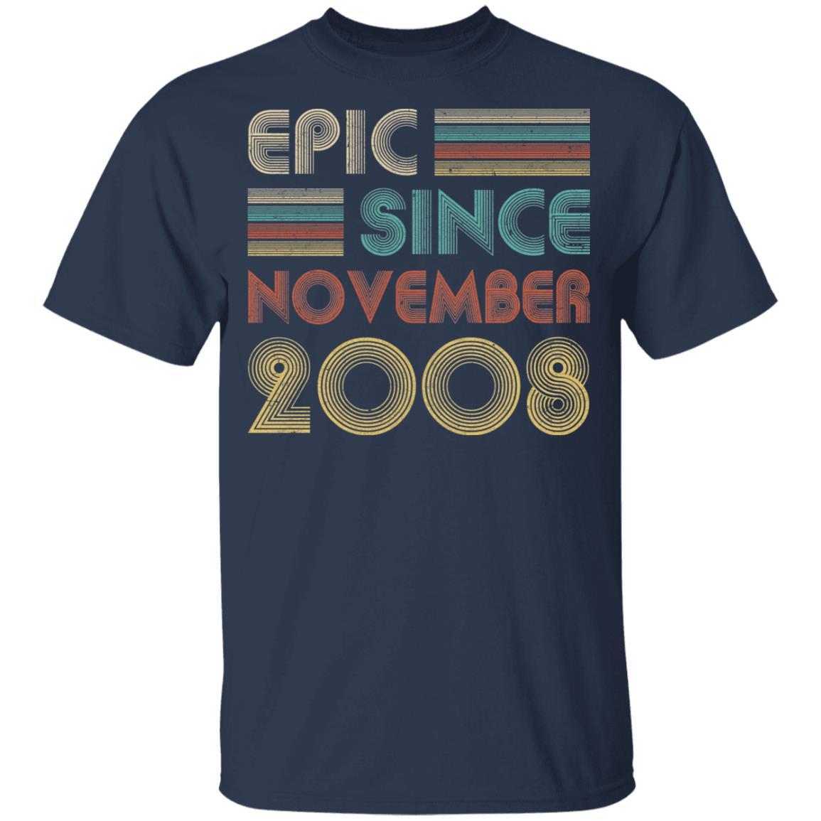 Epic Since November 2008 Vintage 13th Birthday Gifts Youth-Youth Shirt-Youth T-Shirt-Navy
