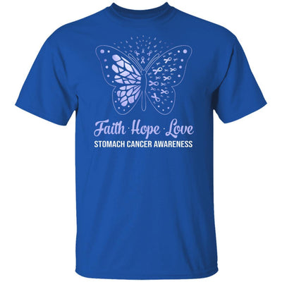 Faith Hope Love Periwinkle Butterfly Stomach Cancer Awareness-T-Shirt & Hoodie-Classic T-Shirt-Royal