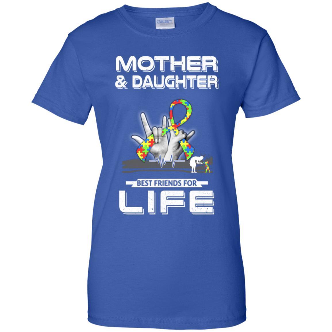 Mother And Daughter Best Friends For Life Autism Awareness-T-Shirt & Hoodie-Women's T-Shirt-Royal