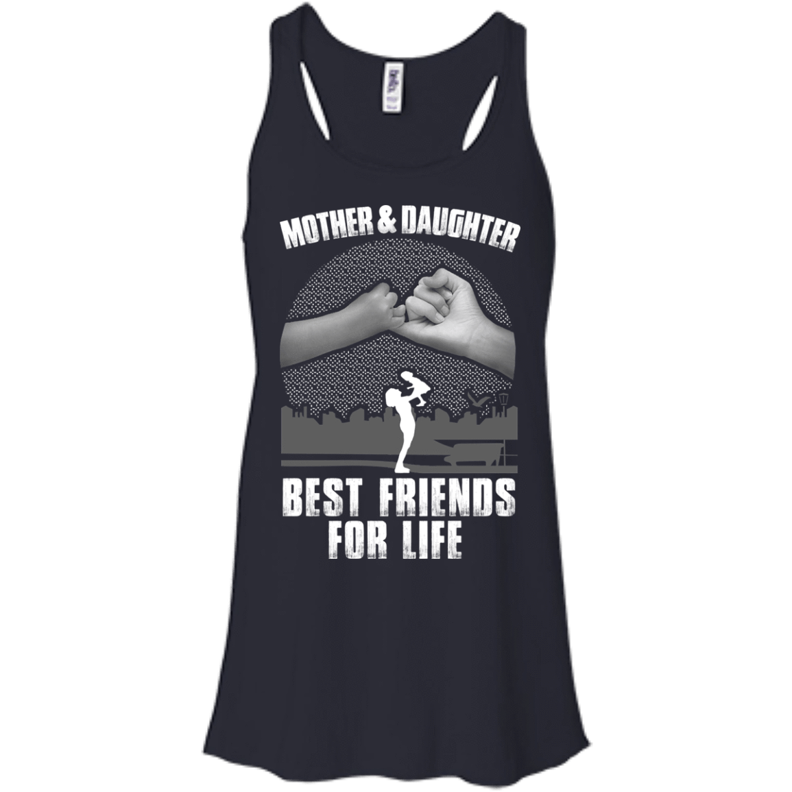 Mother and Daughter Best Friends For Life-T-Shirt & Hoodie-Women's Flowy Racerback Tank-Midnight