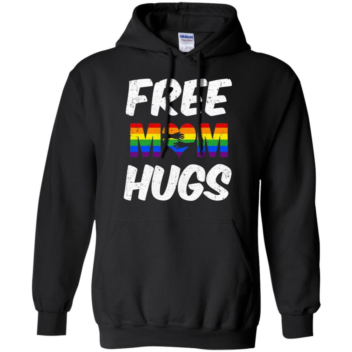 LGBT Pride Month Free Mom Hugs-T-Shirt & Hoodie-Pullover Hoodie-Black