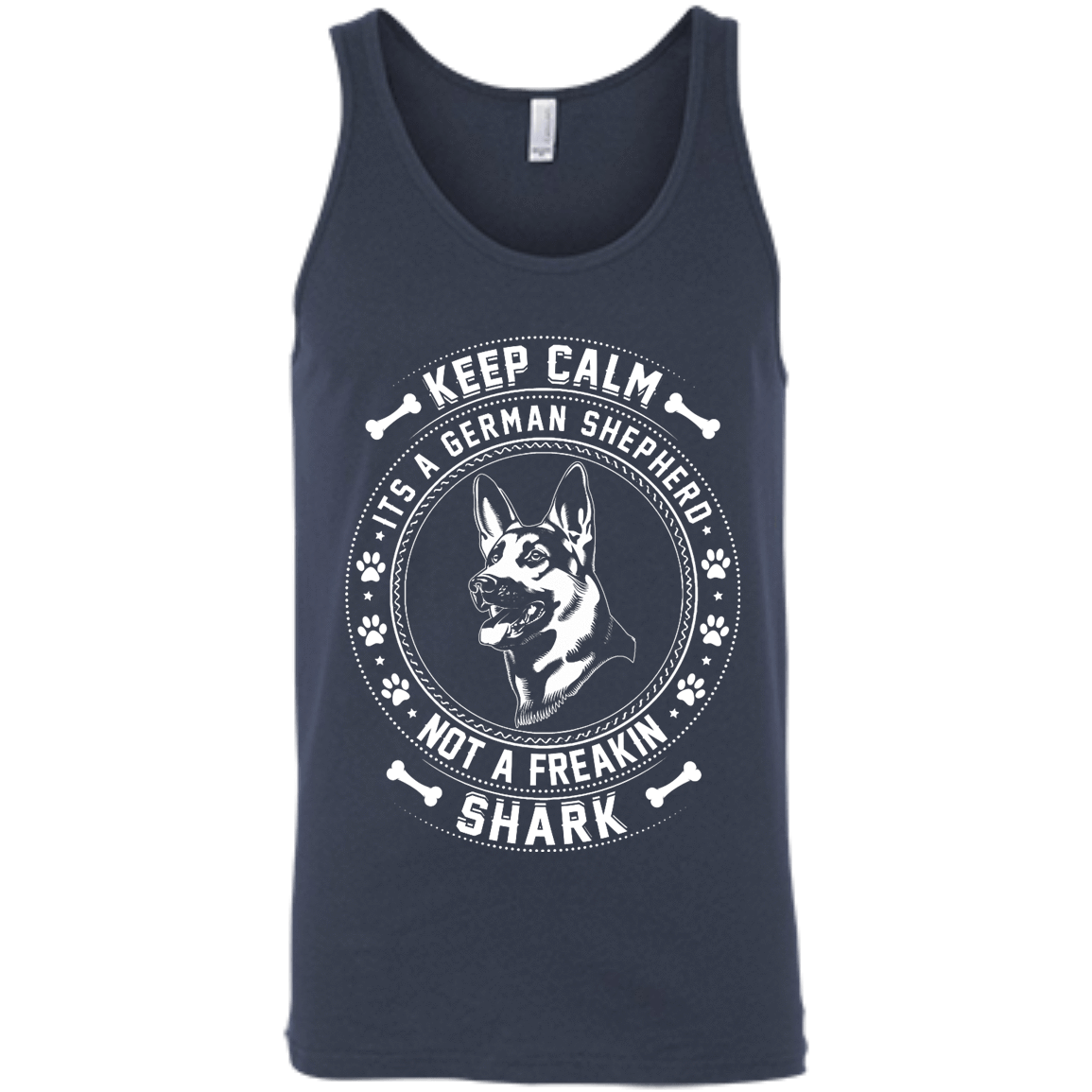 Keep Calm It's A German Shepherd Not A Freaking Shark-T-Shirt & Hoodie-Unisex Tank-Navy