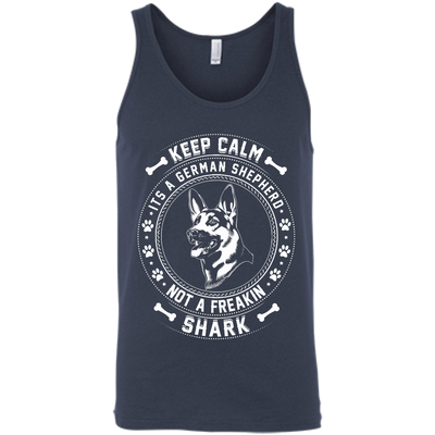 Keep Calm It's A German Shepherd Not A Freaking Shark-T-Shirt & Hoodie-Unisex Tank-Navy