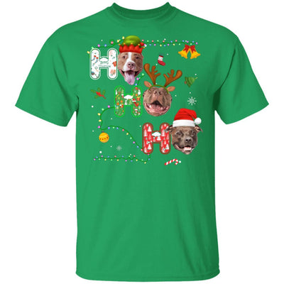 Christmas Ho Ho Ho Pit Bull Lover Funny Xmas Gift-T-Shirt & Sweatshirt-Classic T-Shirt-Irish Green