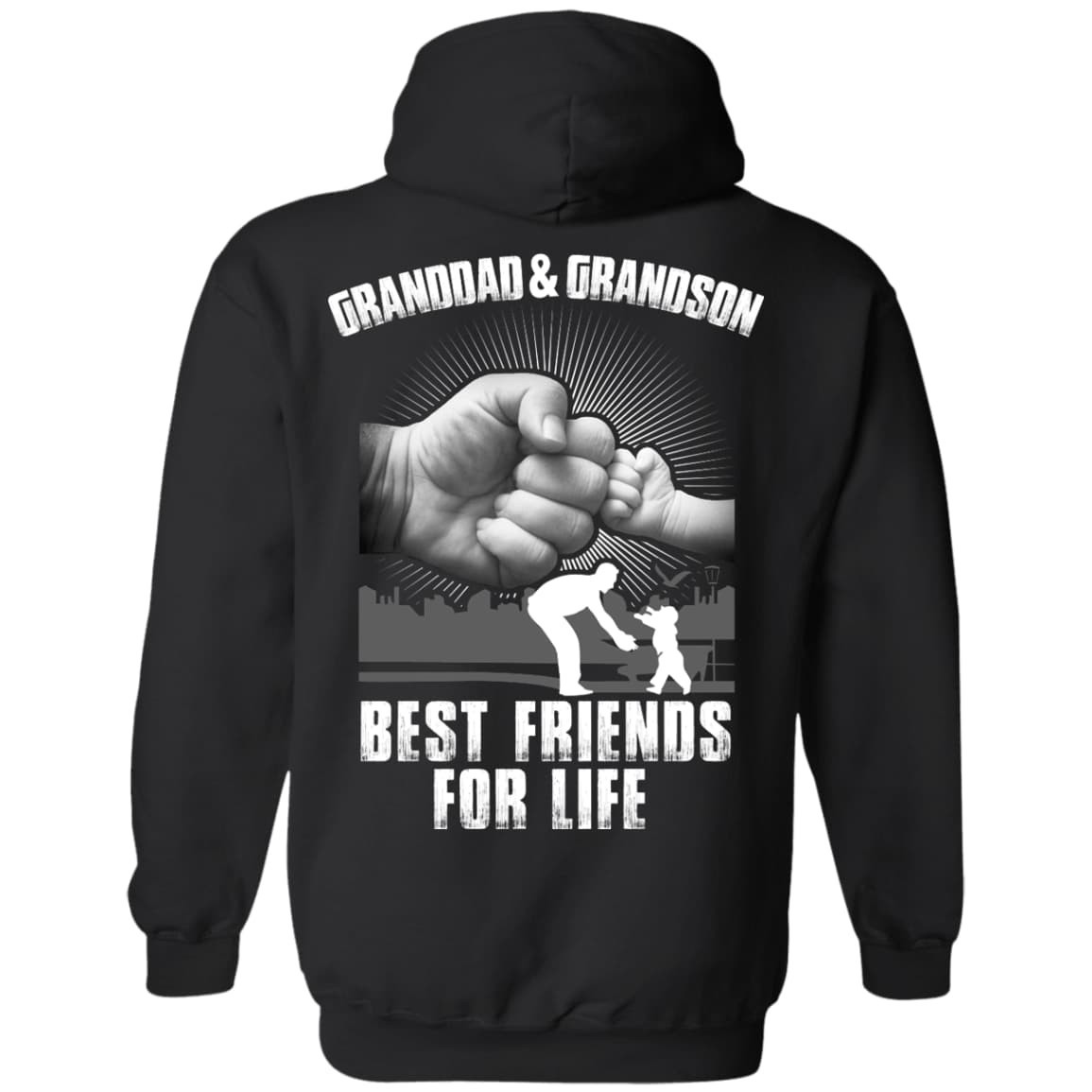 Granddad And Grandson Best Friends For Life-T-Shirt & Hoodie-Pullover Hoodie-Black
